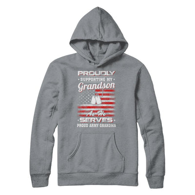 Supporting My Grandson As He Serves Proud Army Grandma-T-Shirt & Hoodie-Pullover Hoodie-Light Steel