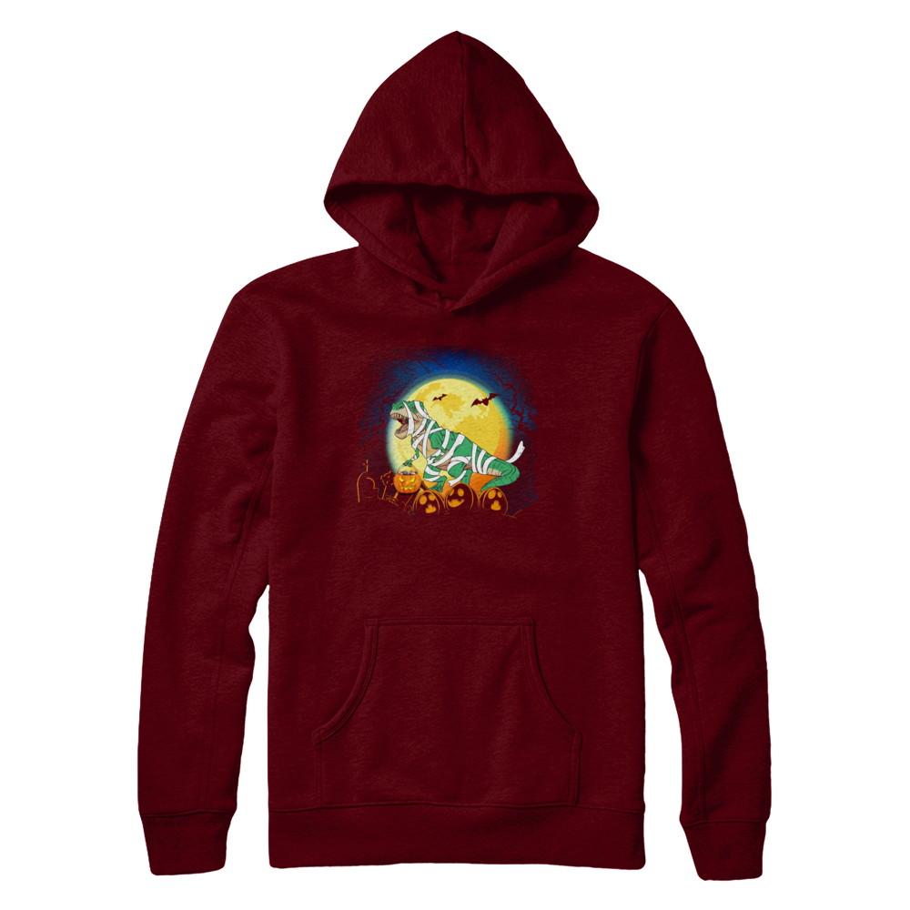Halloween Pumpkin Dinosaur Gift For Kids Boys Girls-T-Shirt & Hoodie-Pullover Hoodie-Maroon