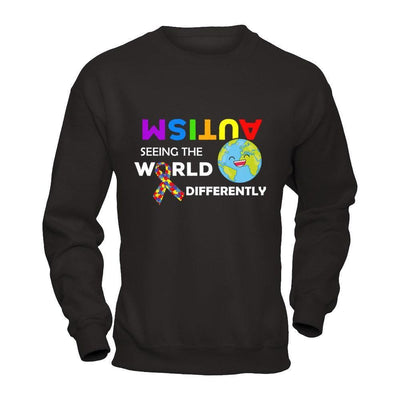 Autism Seeing The World Differently-T-Shirt & Hoodie-Crewneck Sweatshirt-Black