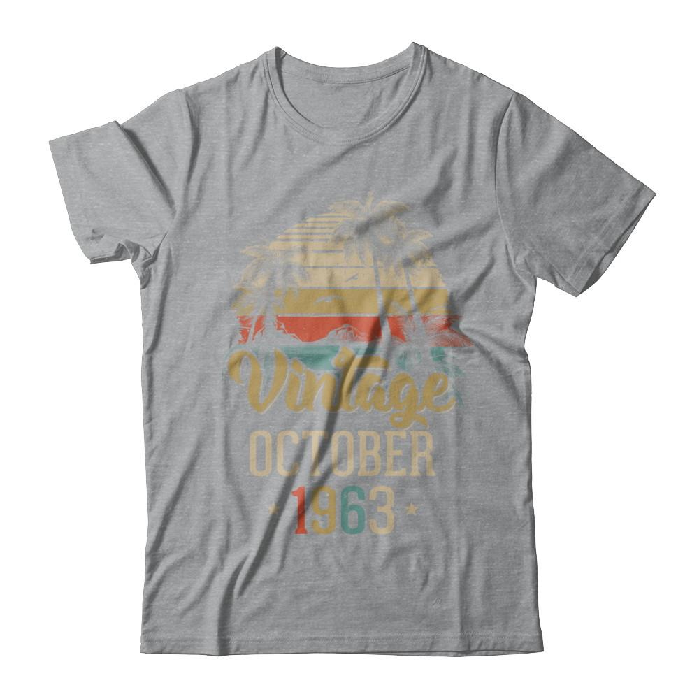 Retro Classic Vintage October 1963 58th Birthday Gift-T-Shirt & Hoodie-Classic T-Shirt-Sport Grey