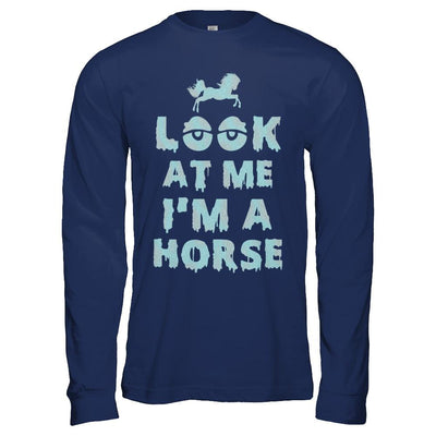 Look At Me I'm A Horse Halloween Costume-T-Shirt & Hoodie-Long Sleeve T-Shirt-Navy