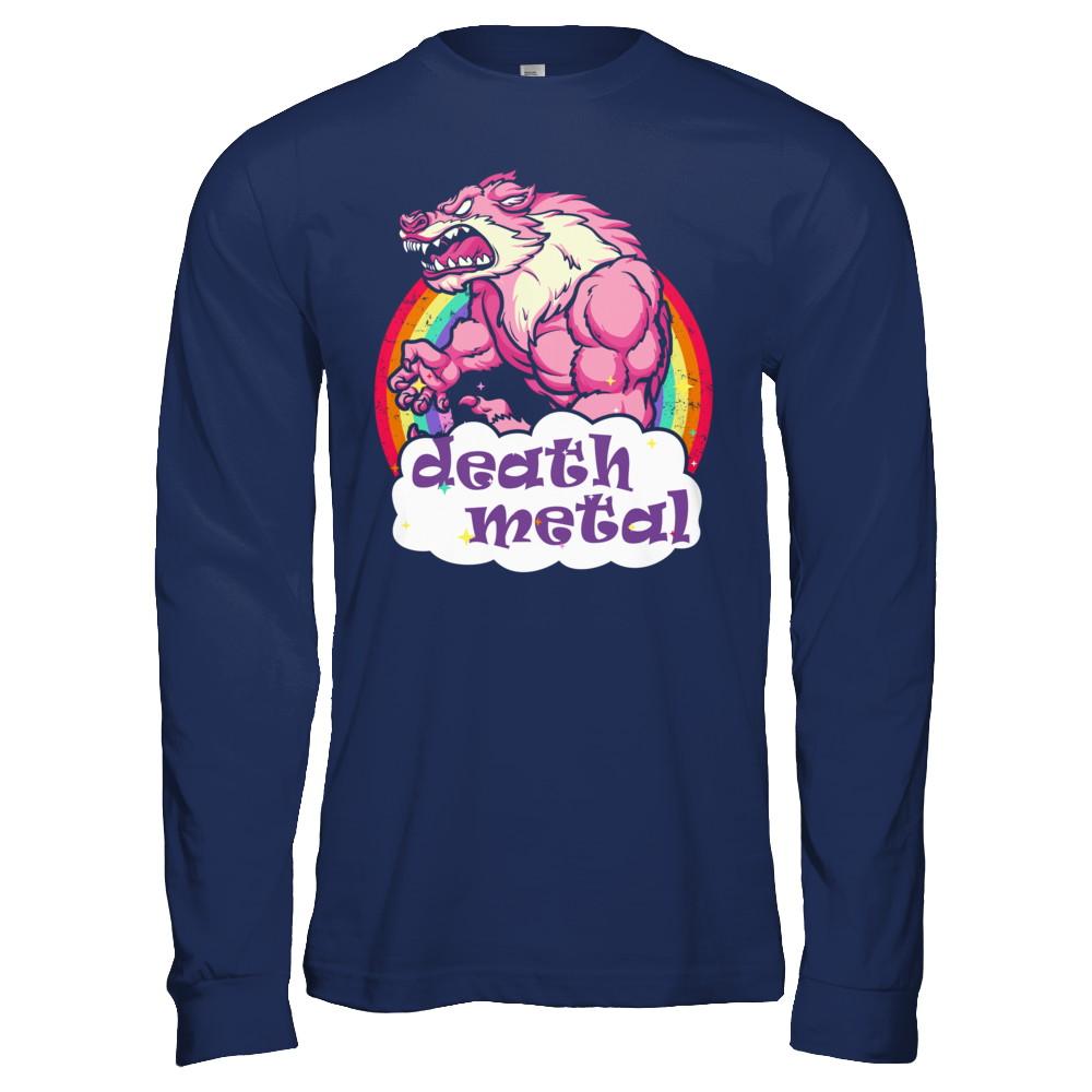 Bear Werewolf Death Metal-T-Shirt & Hoodie-Long Sleeve T-Shirt-Navy