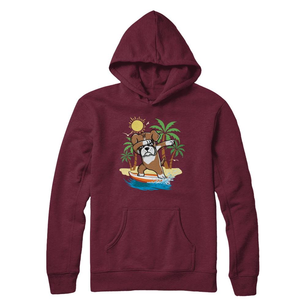 Summer Vacation Dabbing Boxer Surfing Surfboard Gift-T-Shirt & Hoodie-Pullover Hoodie-Maroon