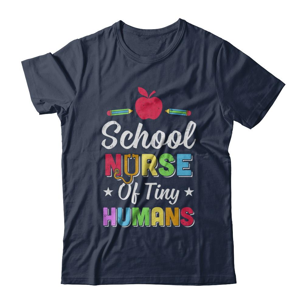 School Nurse Of Tiny Humans-T-Shirt & Hoodie-Classic T-Shirt-Navy