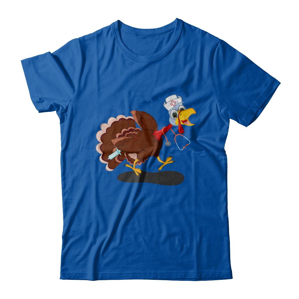 Nurse Turkey Funny Thanksgiving Day-T-Shirt & Hoodie-Premium T-Shirt-Royal