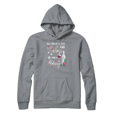 All I Need Is Love And Wine And A Dog-T-Shirt & Tank Top-Pullover Hoodie-Light Steel