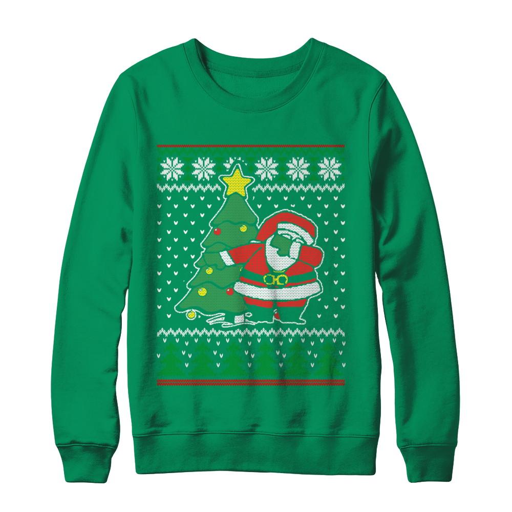 Dabbing Santa Ugly Sweater Christmas-T-Shirt & Sweatshirt-Crewneck Sweatshirt-Irish Green
