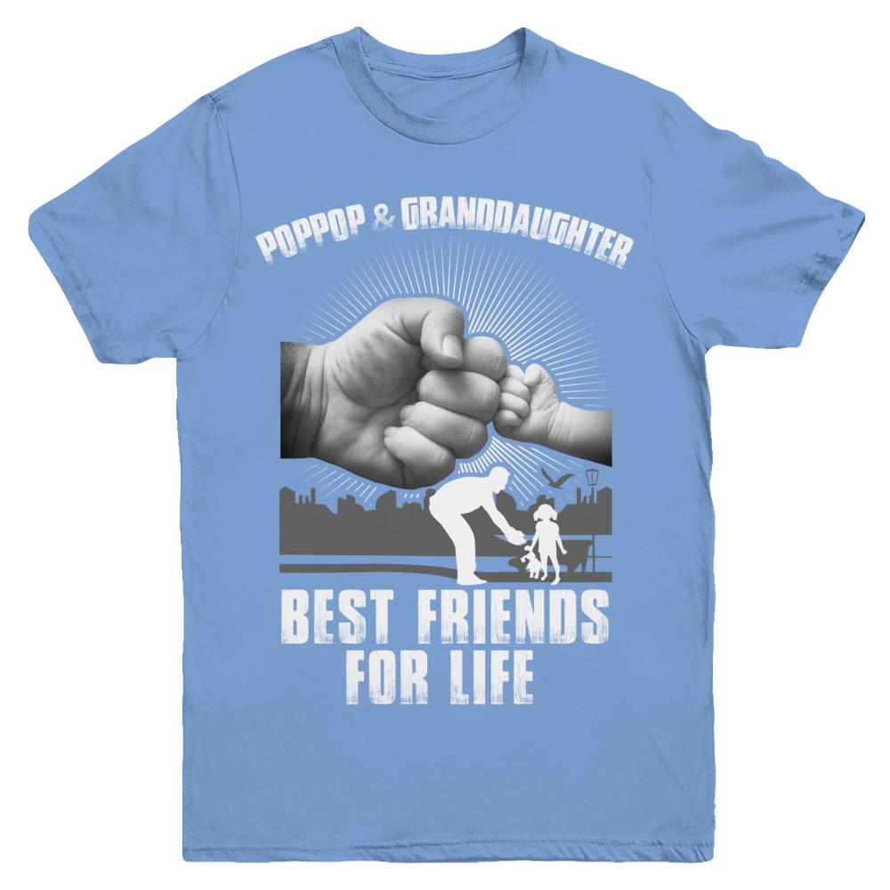 Poppop And Granddaughter Best Friends For Life Youth-Youth Shirt-Youth T-Shirt-Carolina Blue
