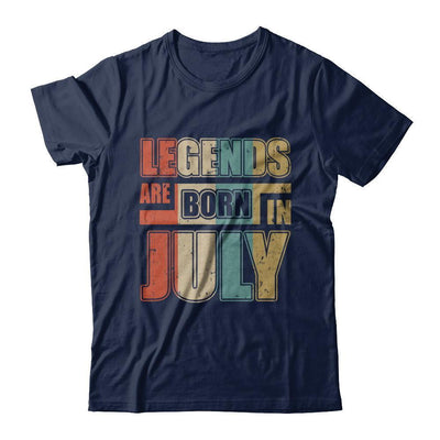 Classic Vintage Legends Are Born In July Birthday-T-Shirt & Hoodie-Classic T-Shirt-Navy