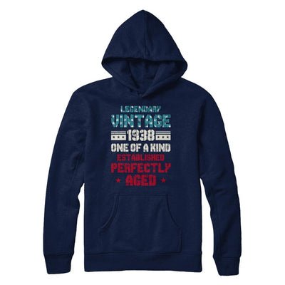 Legendary Vintage 1938 83th Years Old Birthday Gift-T-Shirt & Hoodie-Pullover Hoodie-Navy