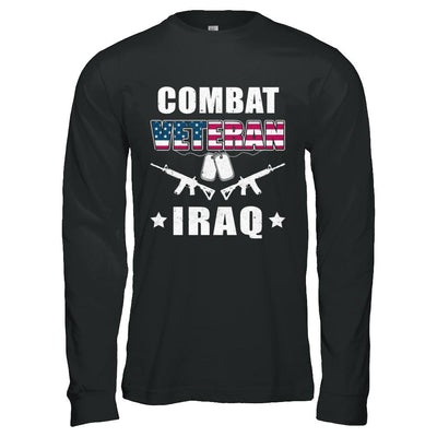 Combat Veteran Iraq-T-Shirt & Hoodie-Long Sleeve T-Shirt-Black