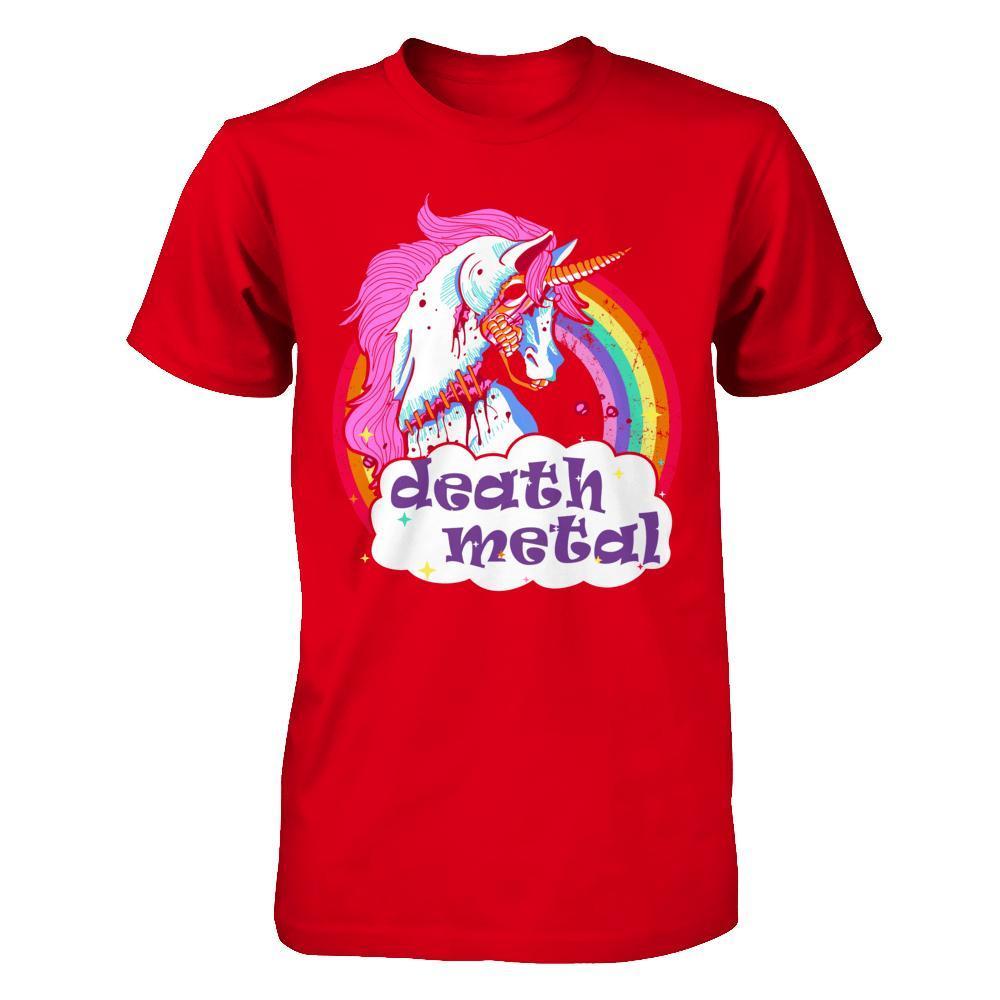 Zombie Unicorn Death Metal-T-Shirt & Hoodie-Premium T-Shirt-Red