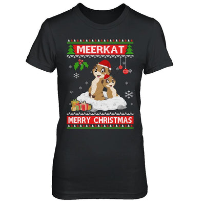 Meerkat Xmas Pajama Ugly Christmas Sweater-T-Shirt & Sweatshirt-Women's T-Shirt-Black