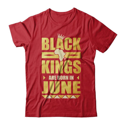 Black Kings Are Born In June Birthday-T-Shirt & Hoodie-Classic T-Shirt-Red