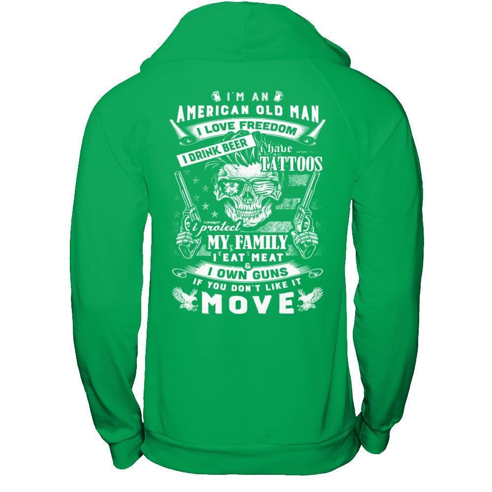 I'm An American Old Man-T-Shirt & Hoodie-Pullover Hoodie-Irish Green