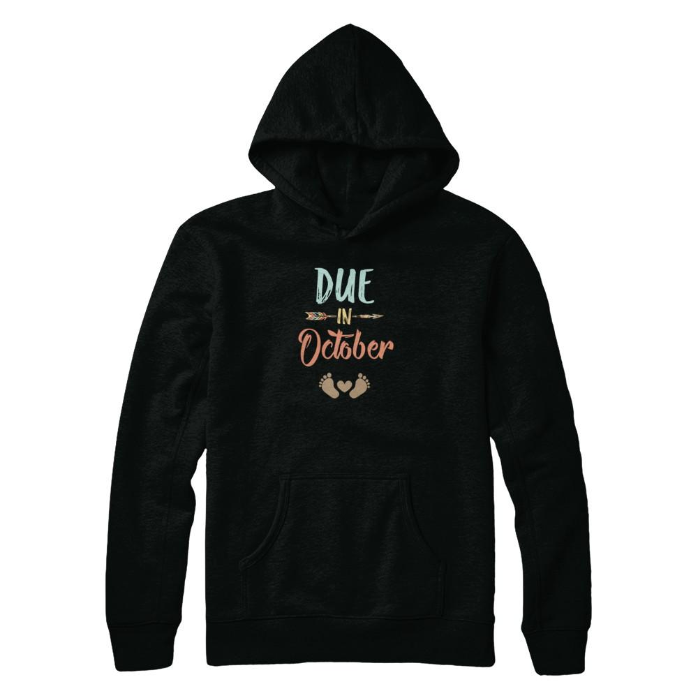 Due Date October 2021 Announcement Mommy Bump Pregnancy-T-Shirt & Tank Top-Pullover Hoodie-Black