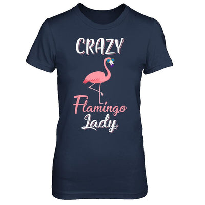 Crazy Flamingo Lady Mom Aunt Auntie Flamingo-T-Shirt & Hoodie-Women's T-Shirt-Navy