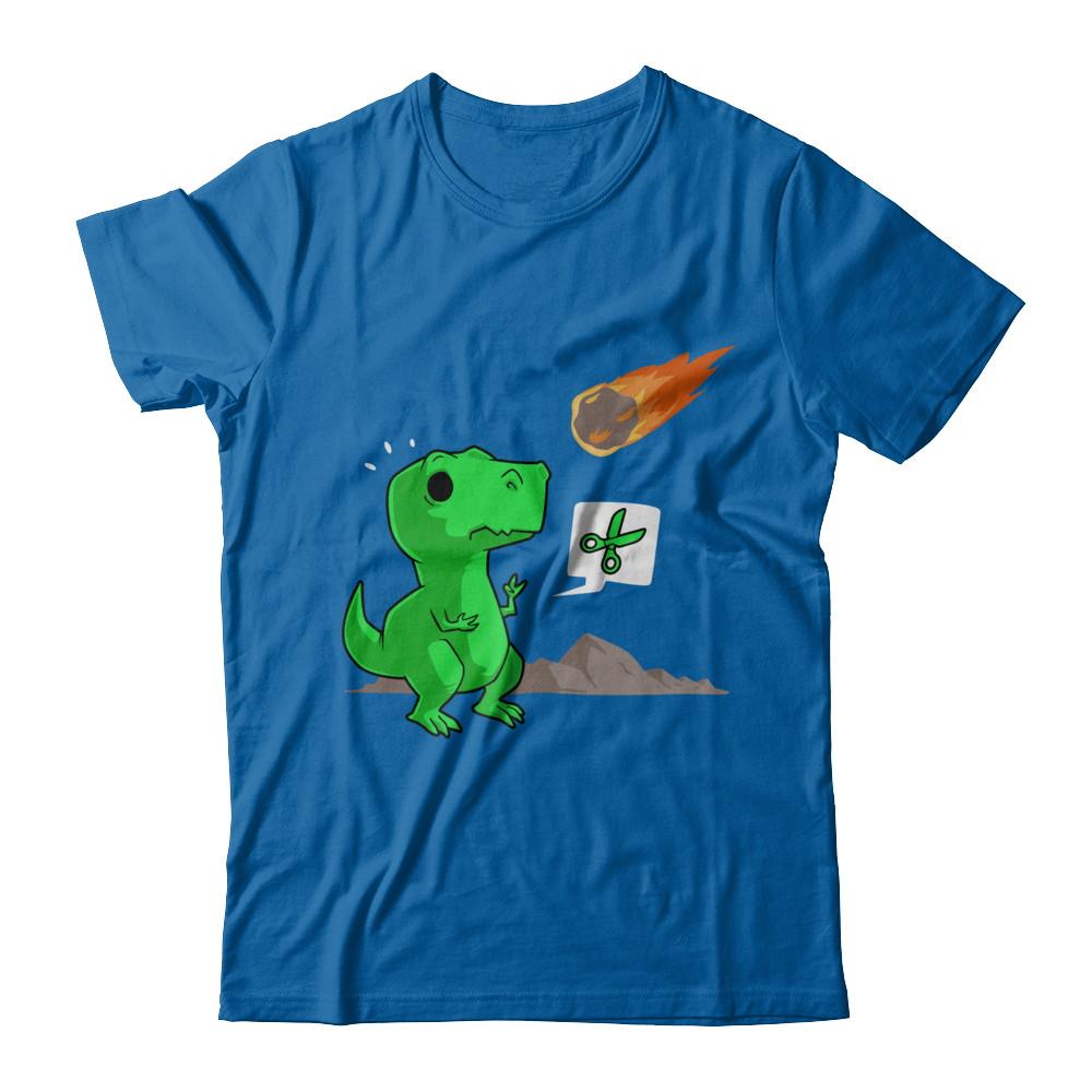 Rock Paper Scissors Funny Dinosaur-T-Shirt & Hoodie-Classic T-Shirt-Royal