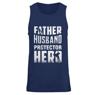 Father Husband Protector Hero-T-Shirt & Hoodie-Unisex Tank-Navy