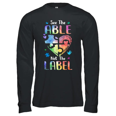 See The Able Not The Label Cute Autism Awareness-T-Shirt & Hoodie-Long Sleeve T-Shirt-Black