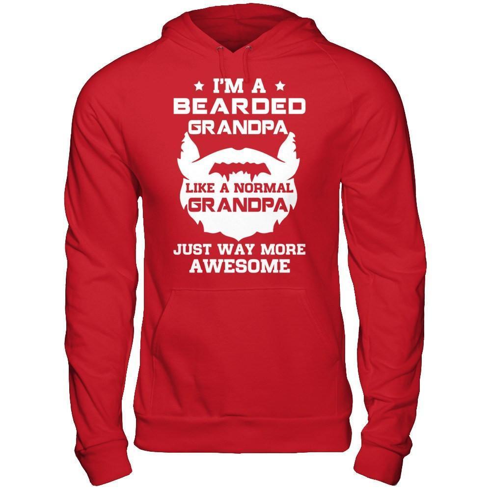I'm A Bearded Grandpa Like A Normal Grandpa-T-Shirt & Hoodie-Pullover Hoodie-Red