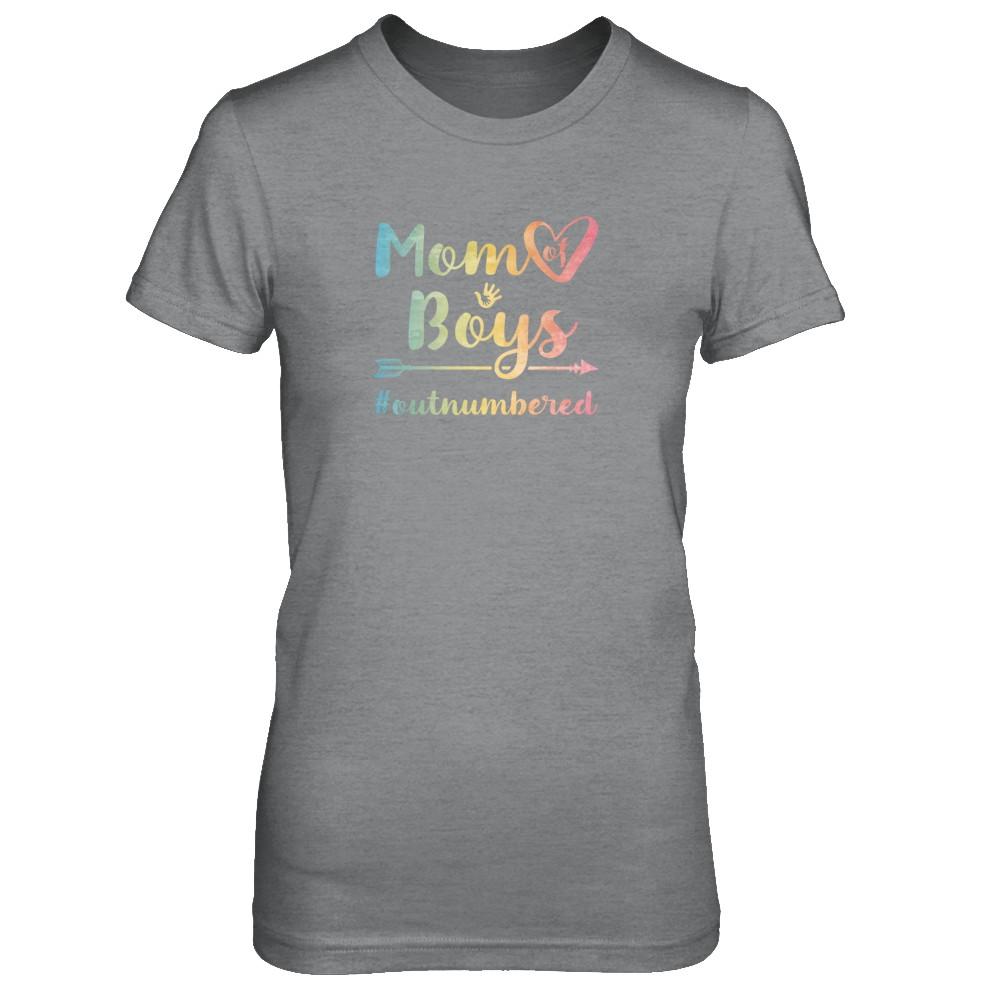 Mom Of Boys Outnumbered-T-Shirt & Tank Top-Women's T-Shirt-Sport Grey