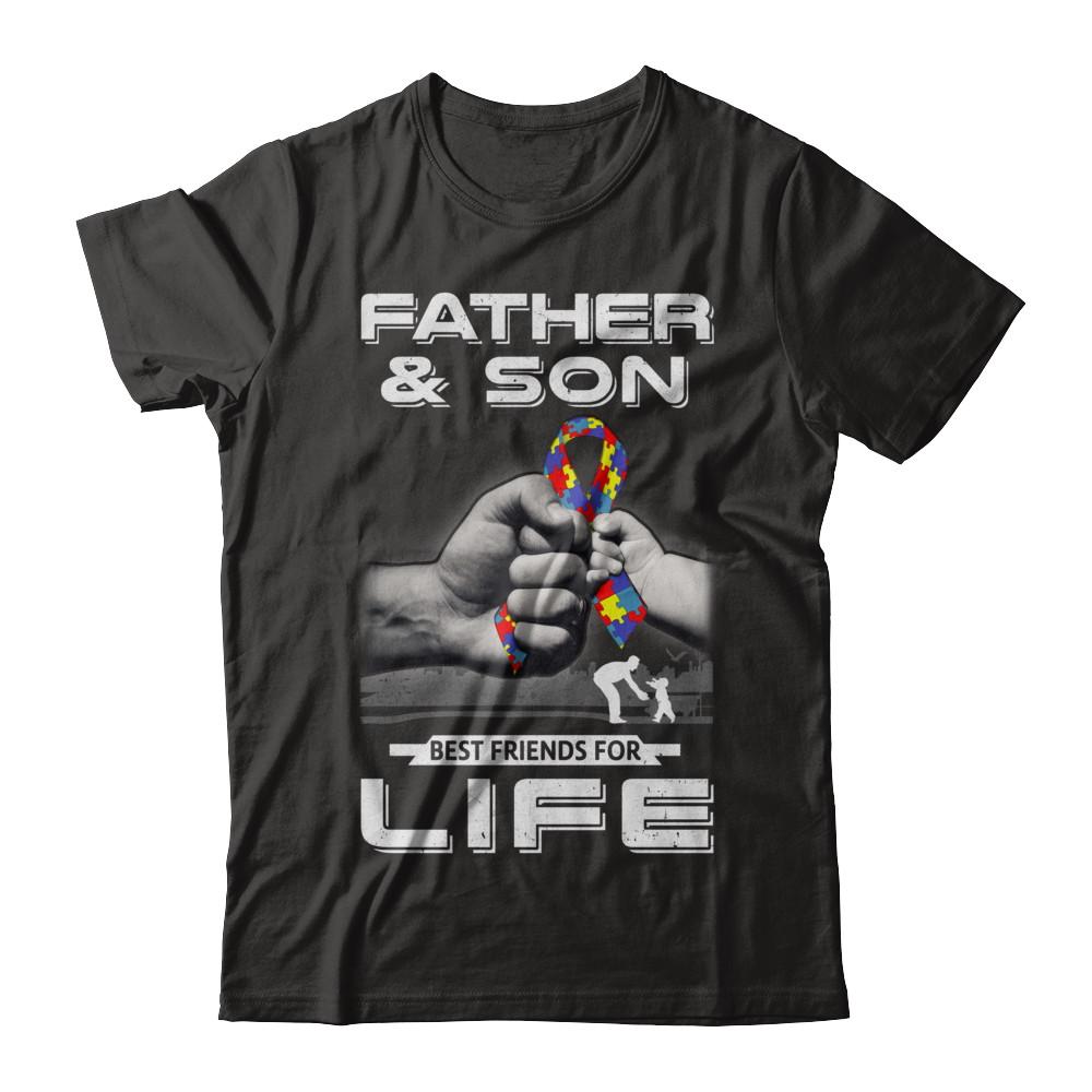 Autism Awareness Father And Son Best Friends For Life-T-Shirt & Hoodie-Classic T-Shirt-Black