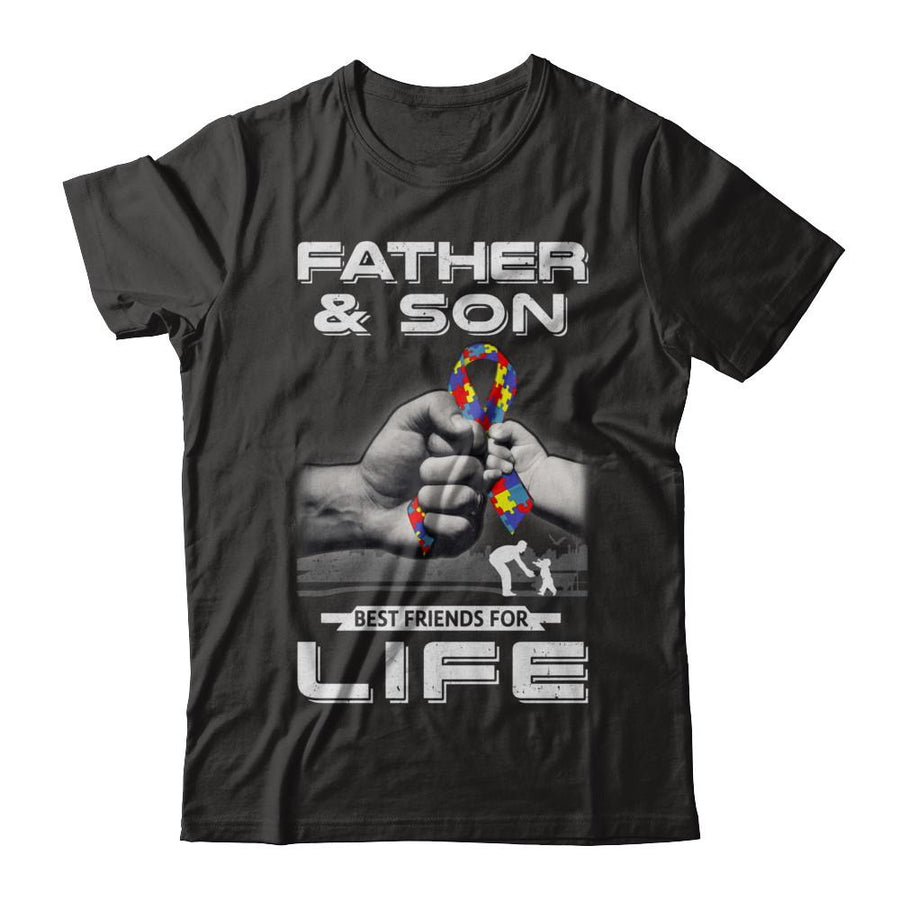 Autism Awareness Father And Son Best Friends For Life-T-Shirt & Hoodie-Classic T-Shirt-Black