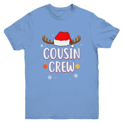 Cousin Crew Reindeer Matching Family Christmas Youth-Youth Shirt-Youth T-Shirt-Carolina Blue