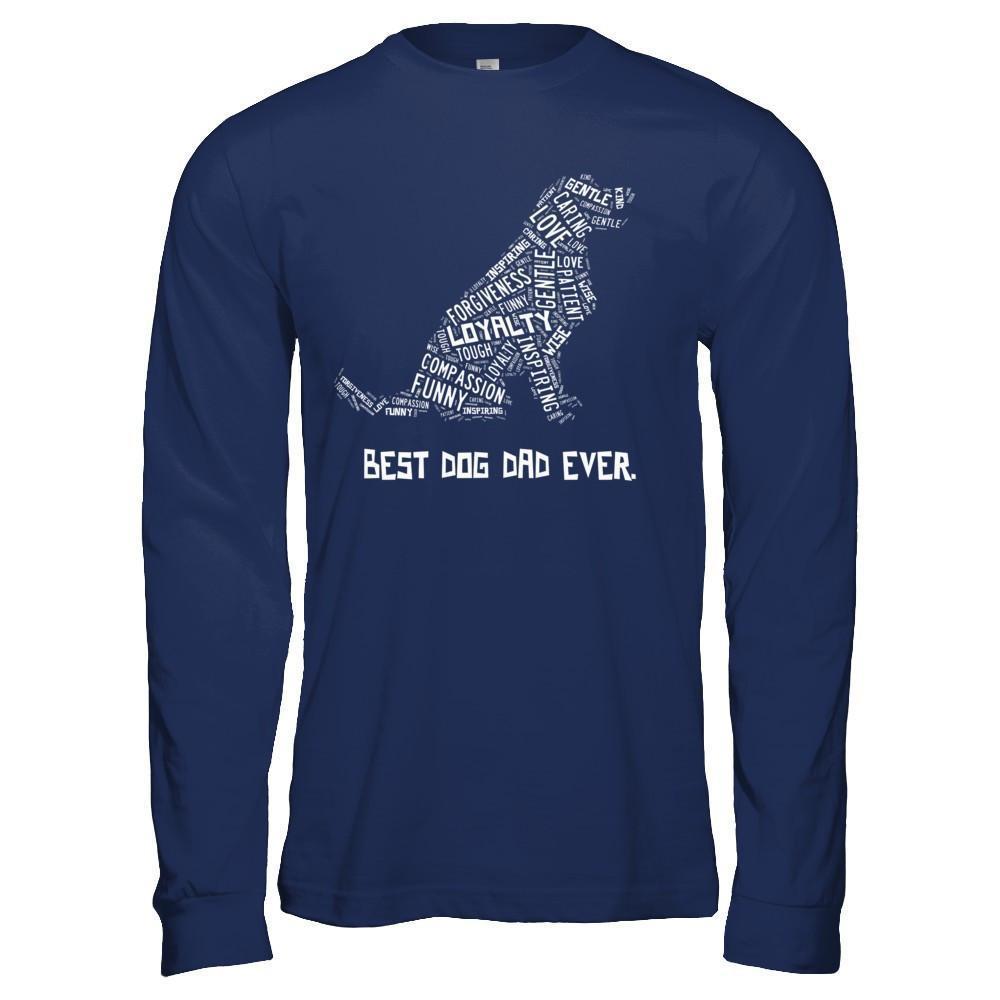 Best Dog Dad Ever Golden Retriever Lovers-T-Shirt & Hoodie-Long Sleeve T-Shirt-Navy