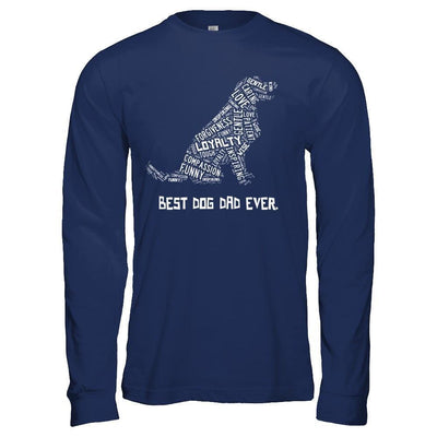 Best Dog Dad Ever Golden Retriever Lovers-T-Shirt & Hoodie-Long Sleeve T-Shirt-Navy