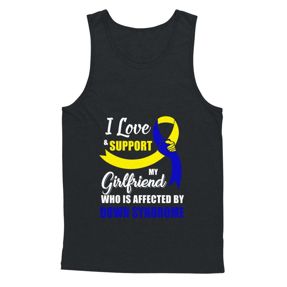 Down Syndrome Awareness Support Yellow Blue Girlfriend Boyfriend-T-Shirt & Hoodie-Unisex Tank-Black