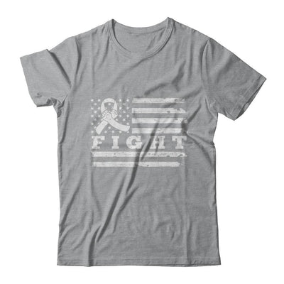 Fight Clear Ribbon US Flag Lung Cancer Awareness-T-Shirt & Hoodie-Classic T-Shirt-Sport Grey