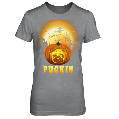 Halloween Pugkin Funny Pumpkin Pug-T-Shirt & Hoodie-Women's T-Shirt-Sport Grey