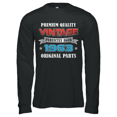 Vintage Premium Prefectly Aged 1963 58th Birthday Gift-T-Shirt & Hoodie-Long Sleeve T-Shirt-Black