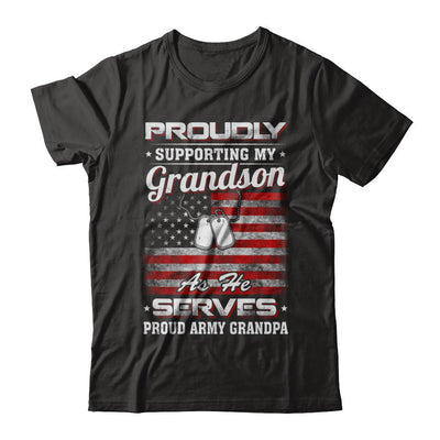 Supporting My Grandson As He Serves Proud Army Grandpa-T-Shirt & Hoodie-Classic T-Shirt-Black