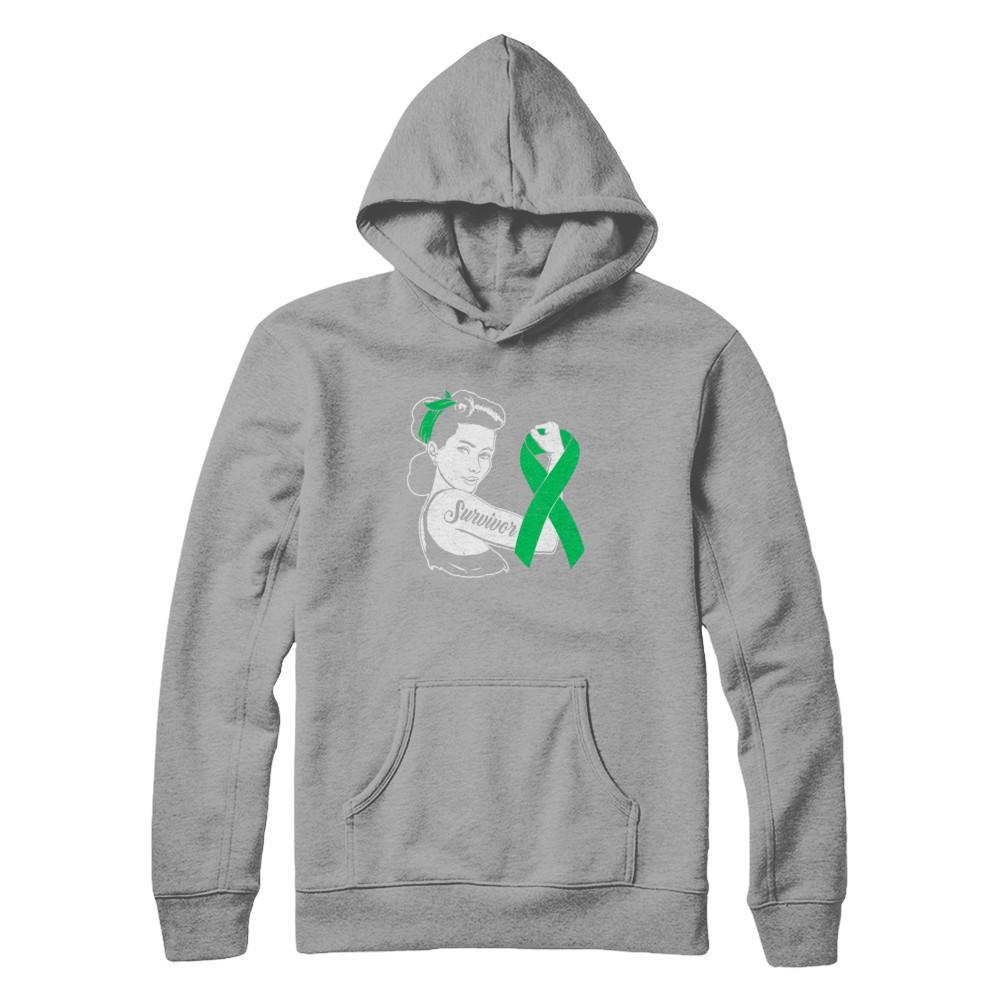 We Can Cure It Liver Cancer Green Awareness Survivor-T-Shirt & Hoodie-Pullover Hoodie-Light Steel
