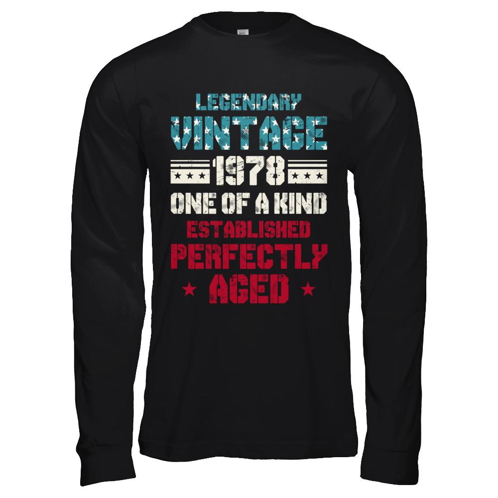 Legendary Vintage 1978 43th Years Old Birthday Gift-T-Shirt & Hoodie-Long Sleeve T-Shirt-Black