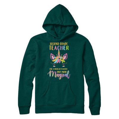 2nd Second Grade Teacher Cute Magical Unicorn Gift-T-Shirt & Hoodie-Pullover Hoodie-Deep Forest
