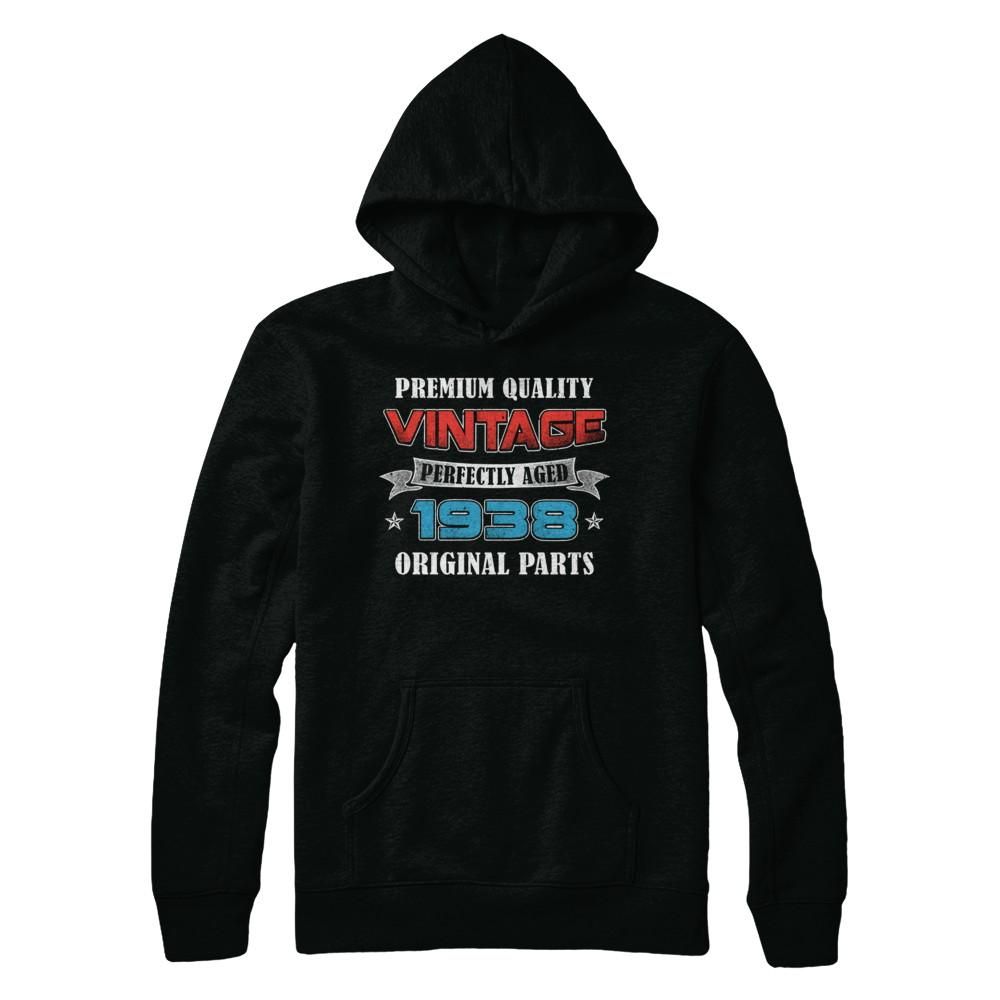 Vintage Premium Prefectly Aged 1938 83th Birthday Gift-T-Shirt & Hoodie-Pullover Hoodie-Black
