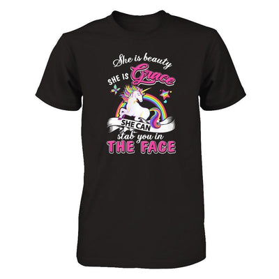 She Is Beauty She Is Grace She Can Stab In The Face-T-Shirt & Tank Top-Premium T-Shirt-Black