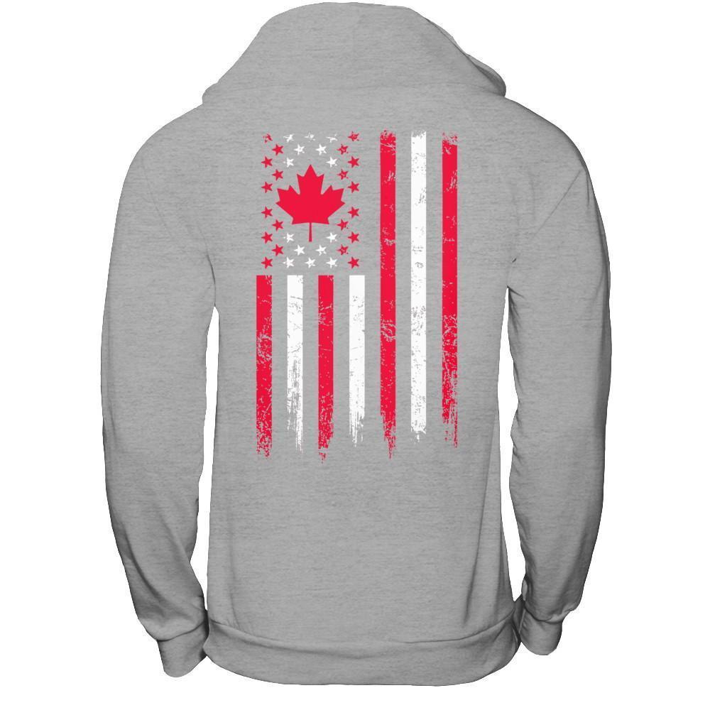 American Canadian Flag Canada Pride Heritage-T-Shirt & Hoodie-Pullover Hoodie-Sport Grey