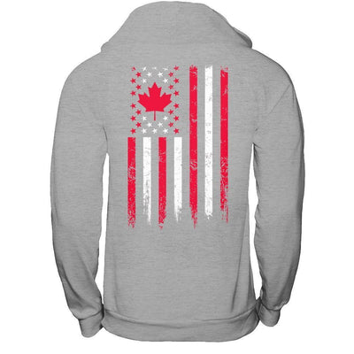 American Canadian Flag Canada Pride Heritage-T-Shirt & Hoodie-Pullover Hoodie-Sport Grey