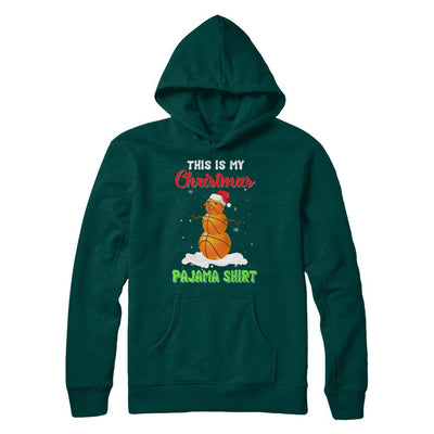 This Is My Christmas Pajama Xmas Snowman Basketball-T-Shirt & Sweatshirt-Pullover Hoodie-Deep Forest