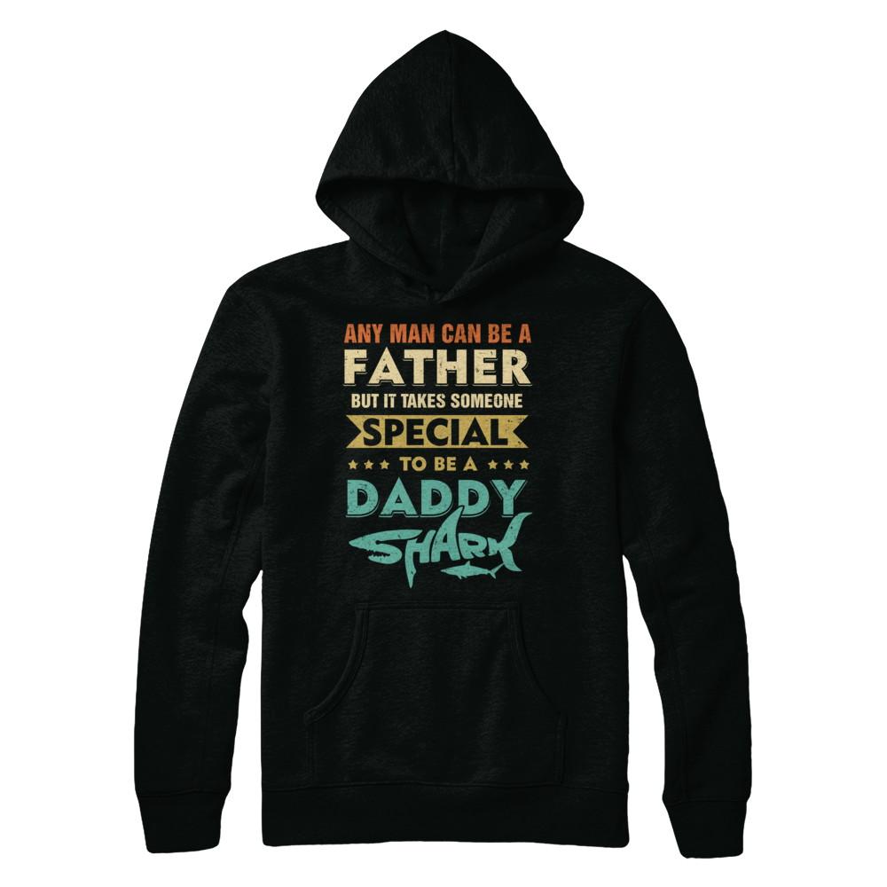 Vintage Someone Special To Be A Daddy Shark Fathers Day-T-Shirt & Hoodie-Pullover Hoodie-Black