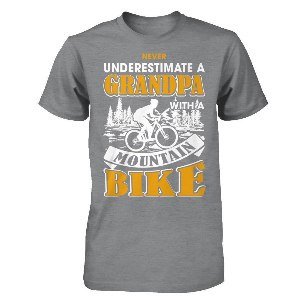 Never Underestimate A Grandpa With A Mountain Bike-T-Shirt & Hoodie-Classic T-Shirt-Sport Grey
