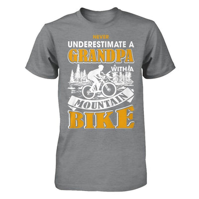 Never Underestimate A Grandpa With A Mountain Bike-T-Shirt & Hoodie-Classic T-Shirt-Sport Grey