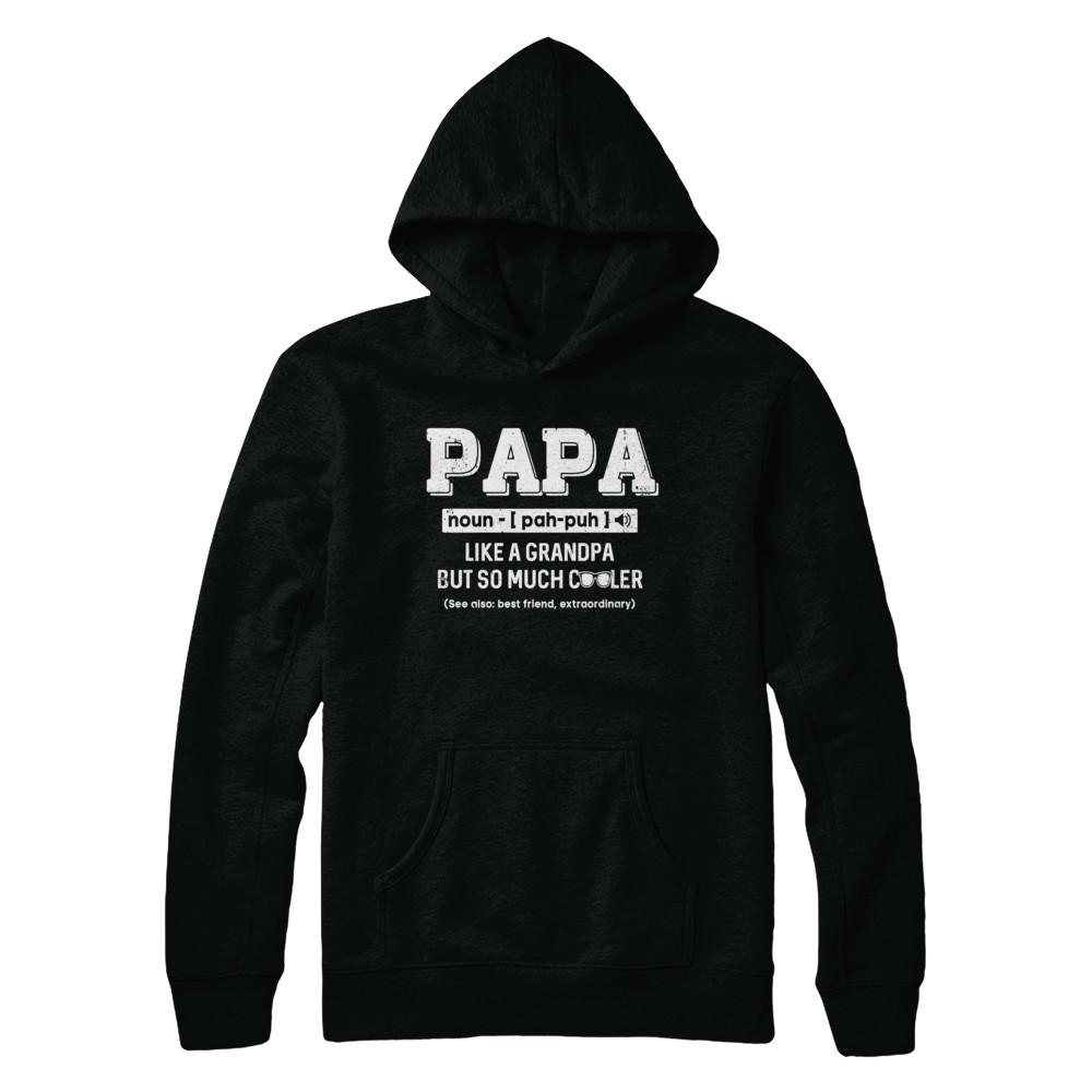 Papa Like A Grandpa Only Cooler Fathers Day Gift-T-Shirt & Hoodie-Pullover Hoodie-Black