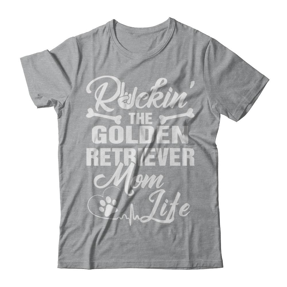 Rockin The Golden Retriever Mom Life Men Style-T-Shirt & Hoodie-Classic T-Shirt-Sport Grey