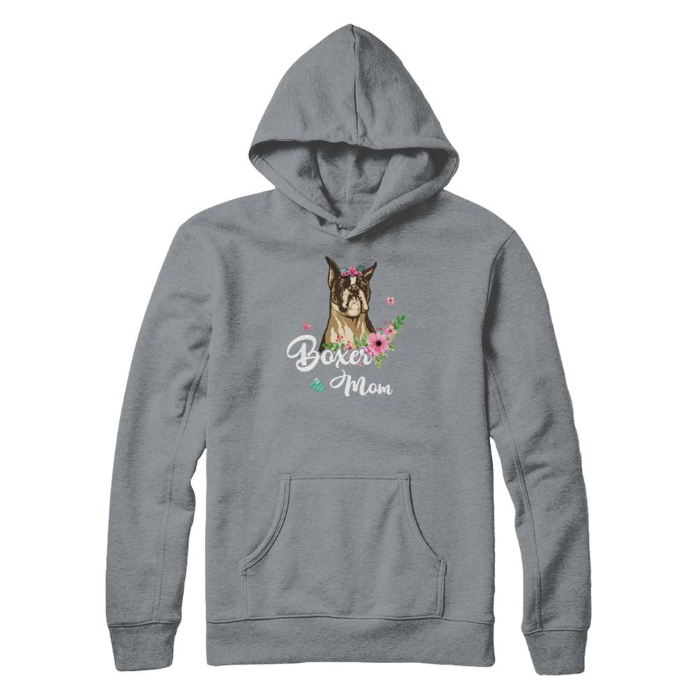 Boxer Mom Funny Dog Mom Gift Idea-T-Shirt & Tank Top-Pullover Hoodie-Light Steel